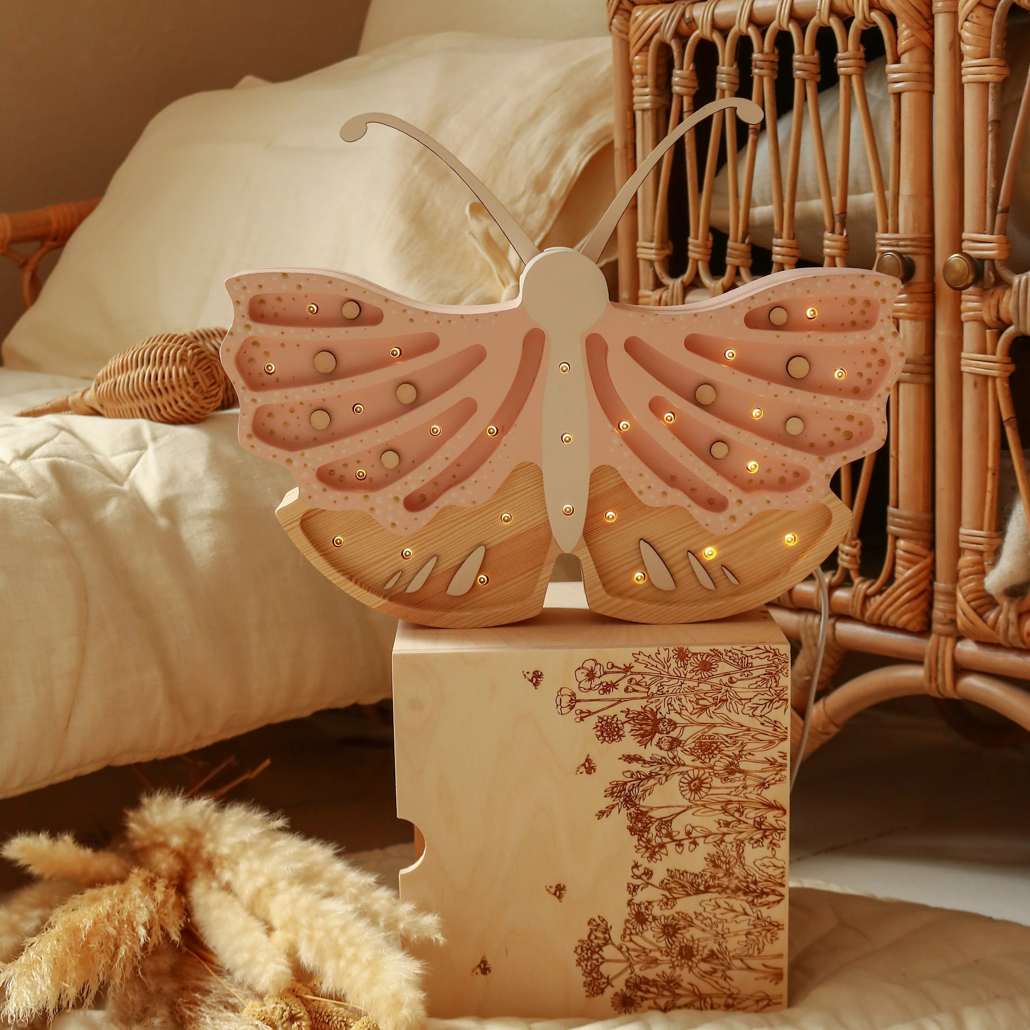 Little Lights Butterfly Lamp | Strawberry Cream - Image 4