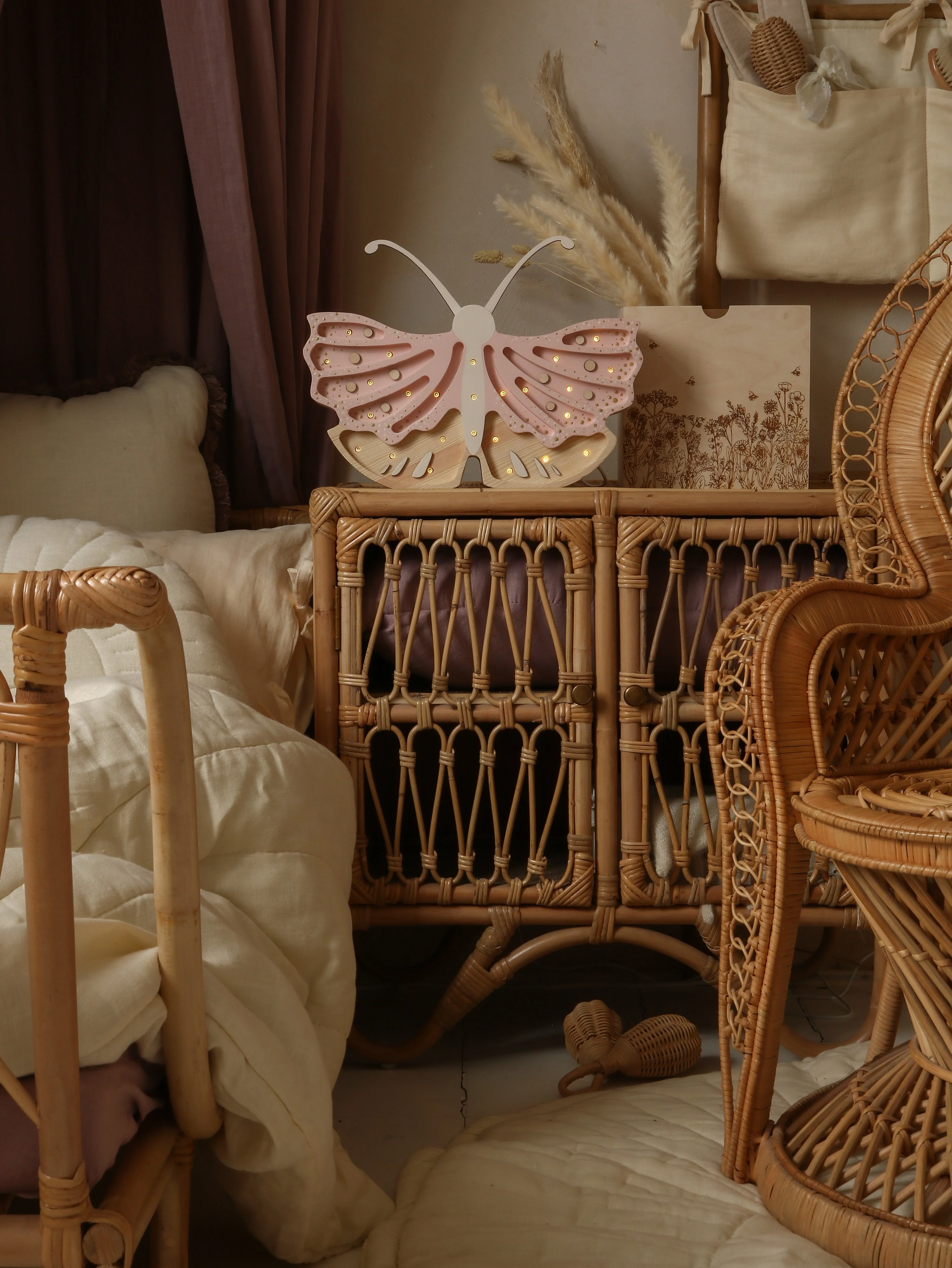 Little Lights Butterfly Lamp | Strawberry Cream - Image 5