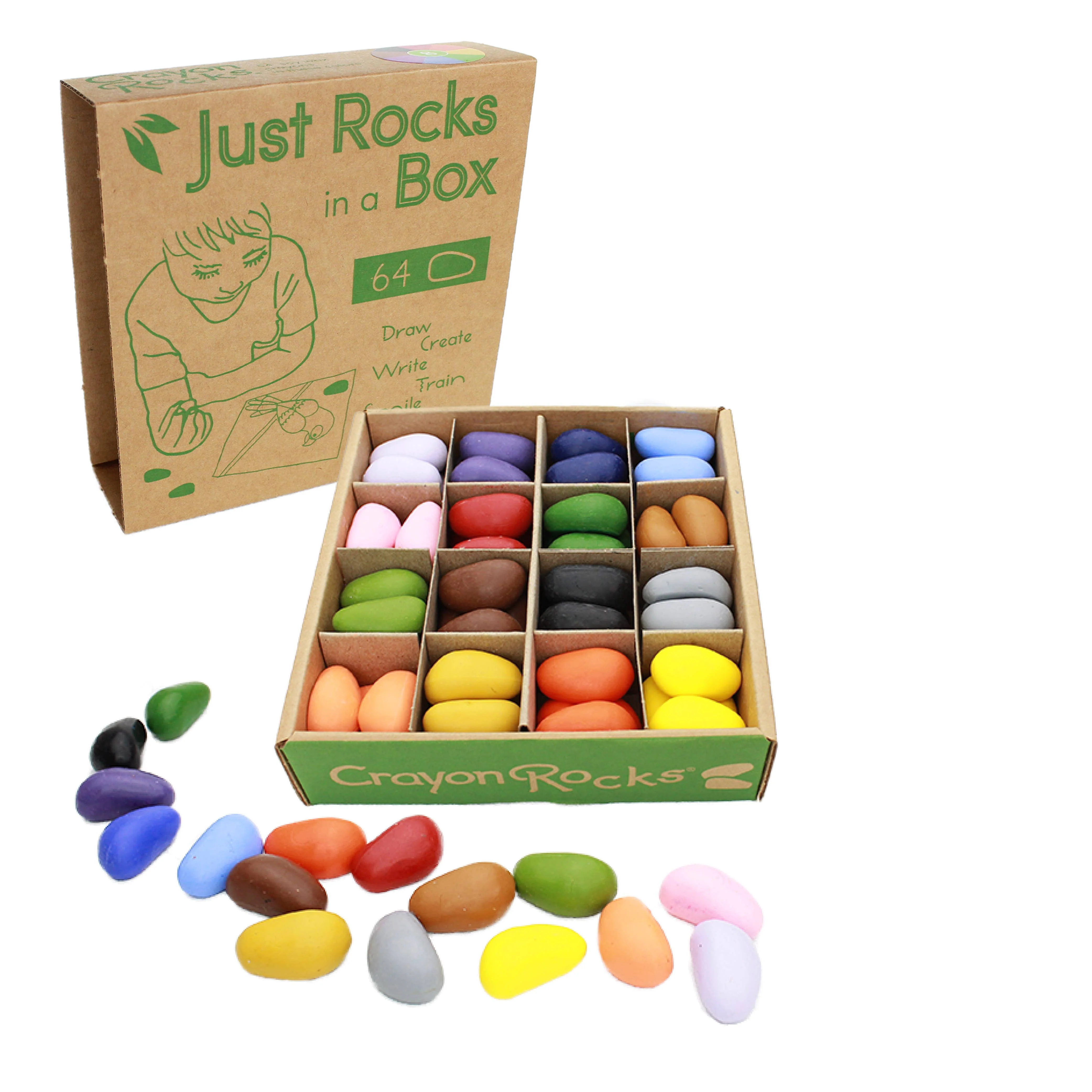 Just Rocks in a Box - 16 Colors 64 Crayons (4 of each color) - Image 3