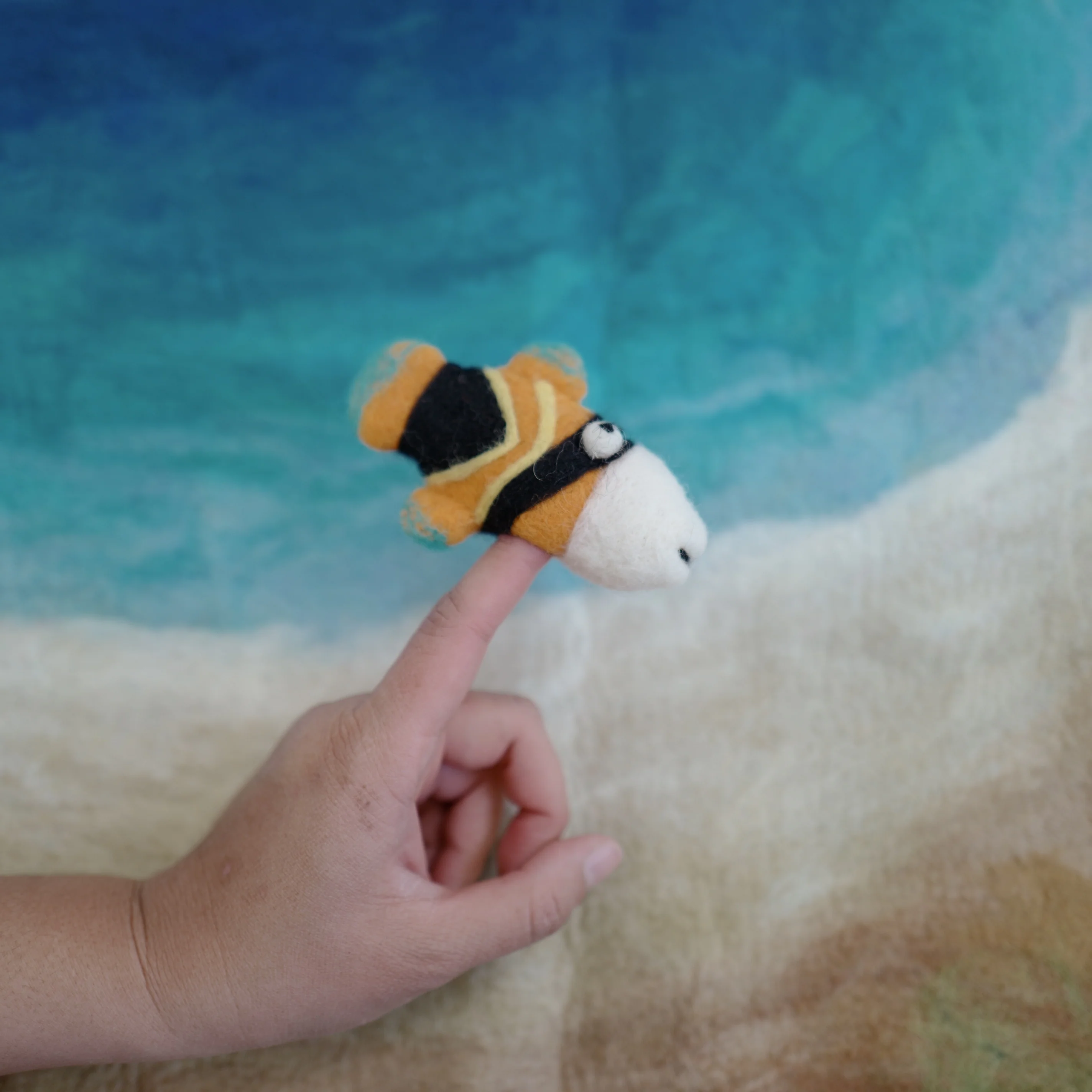 Reef Triggerfish Puppet, Felt Toy, Felt Tropical Fish | Felt Finger Puppet - Image 9