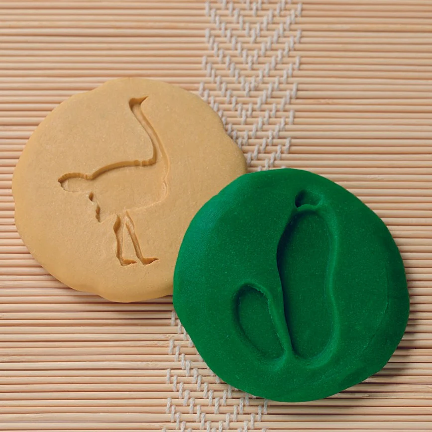 Let's Investigate - Safari Animal Footprint Pebbles Playdough Stamp - Image 3