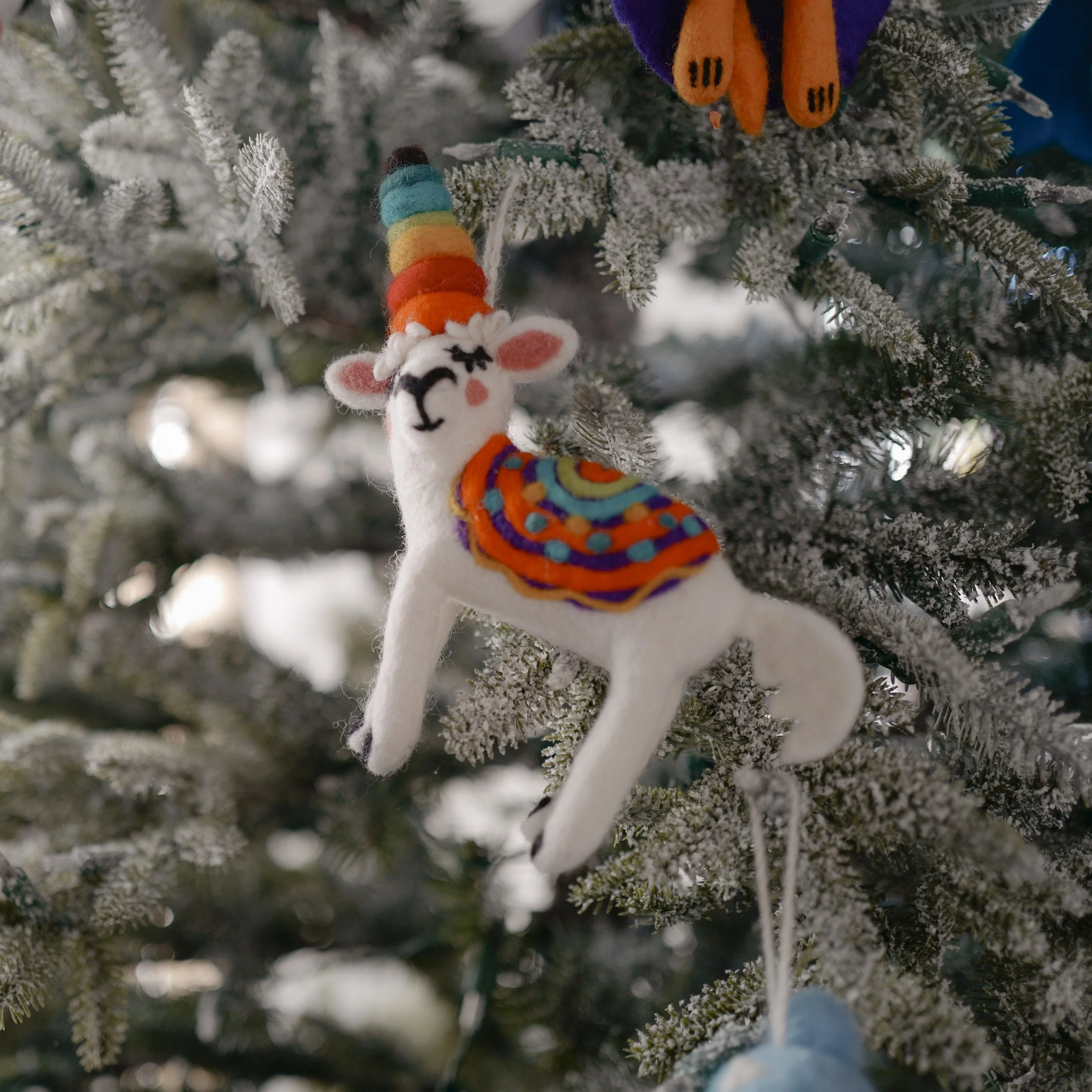 Unicorn Llama Ornament | Felt Ornaments, Felt Animal - Image 4
