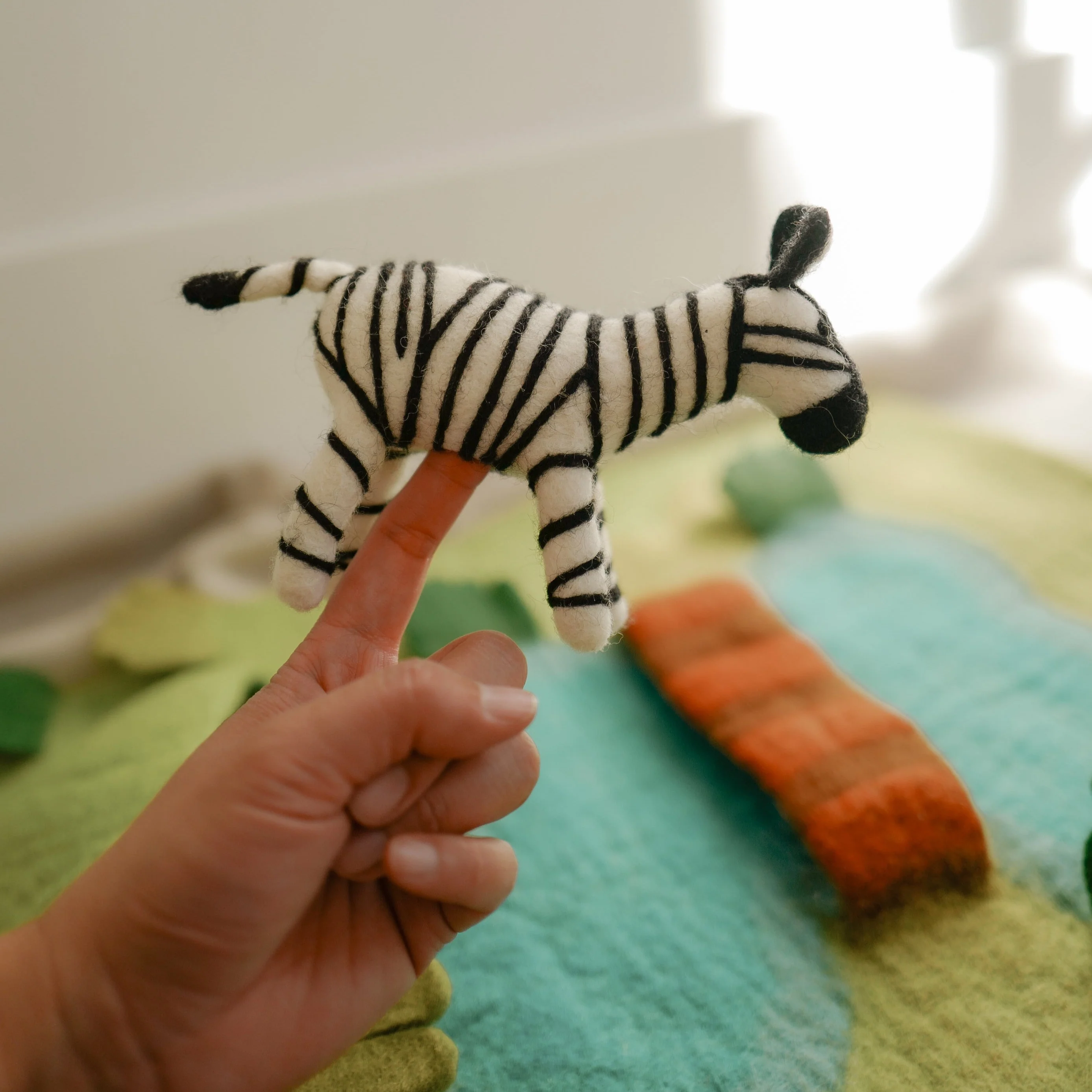 Zebra Animal Puppets, Felt Zebra | Felt Finger Puppet - Image 5